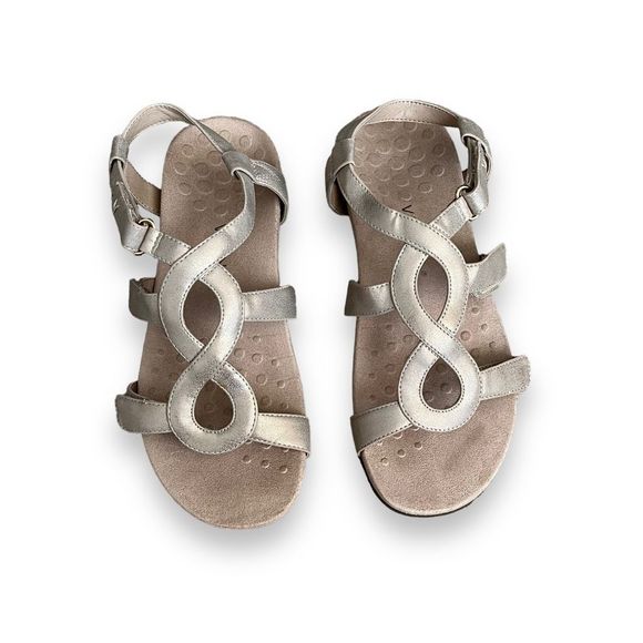Vionic Jodie Strappy Sandal Velcro Adjustable US9 UK7 EU41 in Champagne - Picture 2 of 16